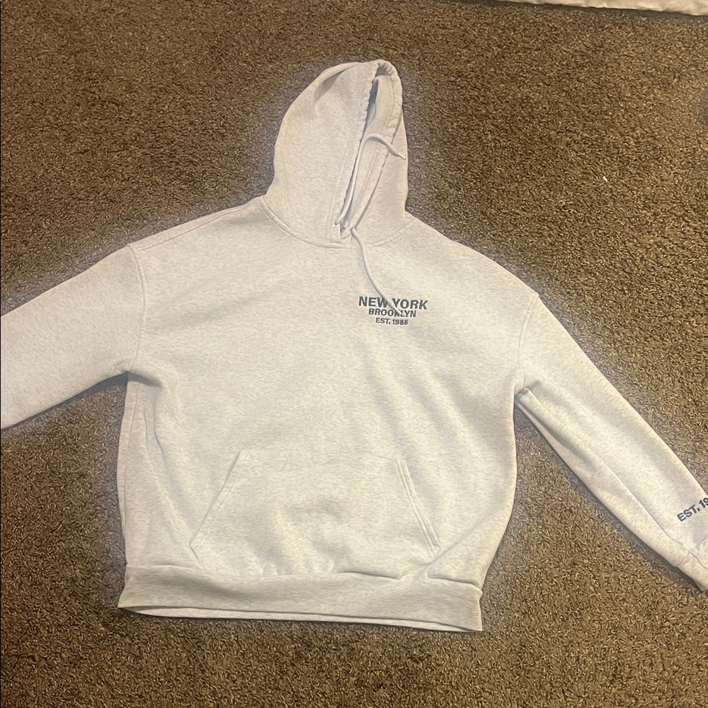 Classic Gray Hoodie with New York Brooklyn Print